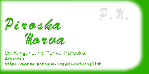 piroska morva business card